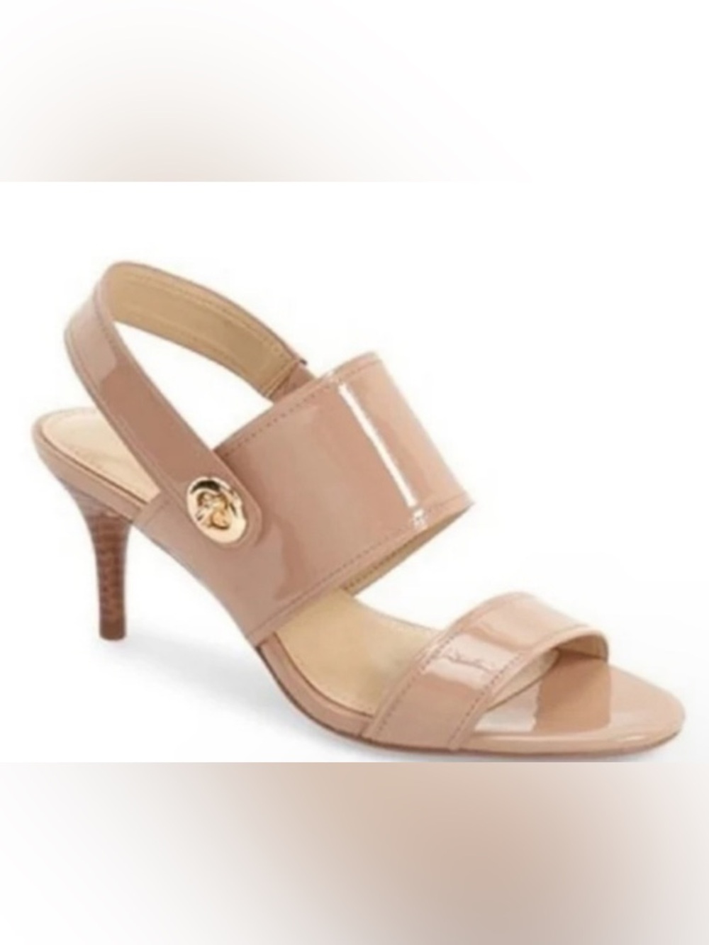 Coach Nude heels with gold buckle